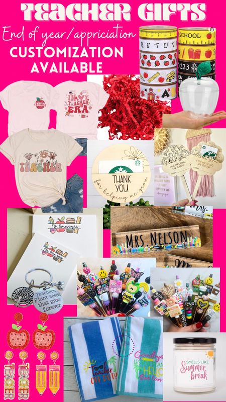 Teacher appreciation and end of year gift ideas with custom options available 

#LTKGiftGuide #LTKsalealert #LTKkids