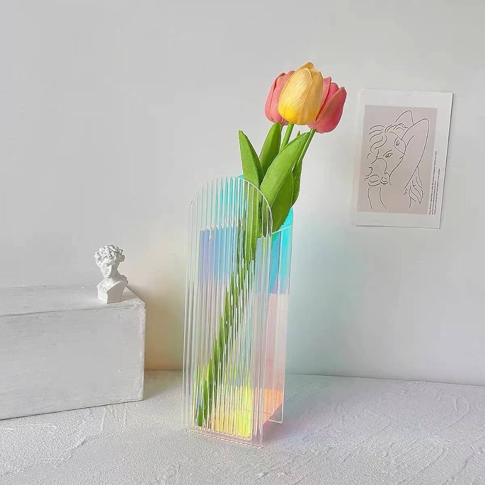 Yalzone Modern Acrylic Vase Geometric Arch Vase Unique Plant Floral Container for Home Office Dec... | Amazon (US)