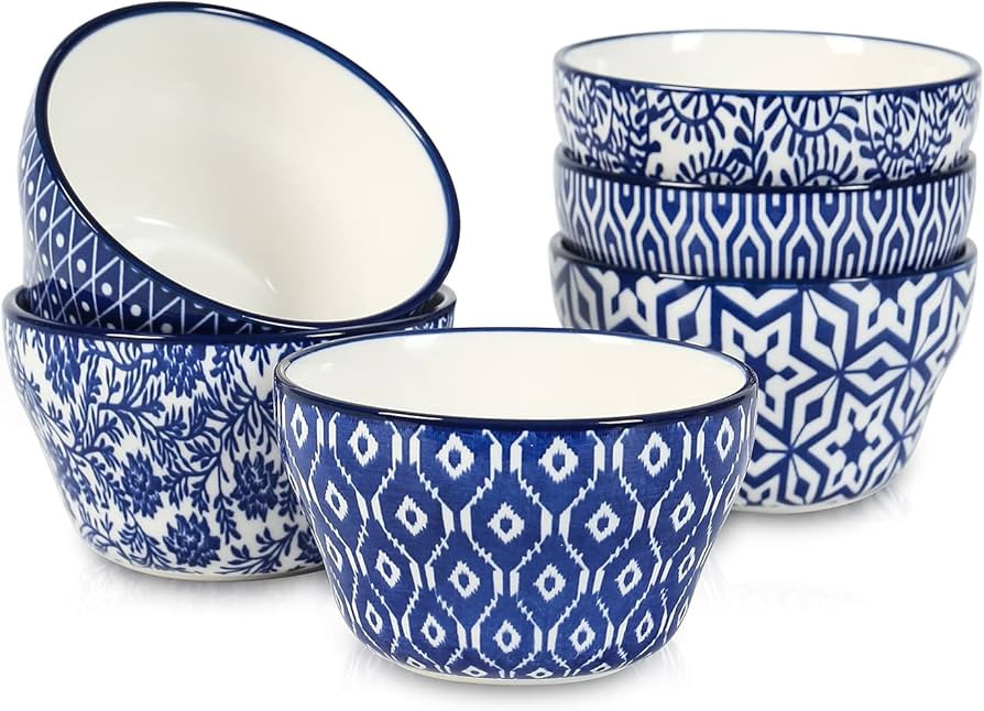 Selamica Ceramic 8oz Bouillon Cups 4 Inch Small Bowls, Dessert bowls for Soup Dipping Sauce Coffe... | Amazon (US)