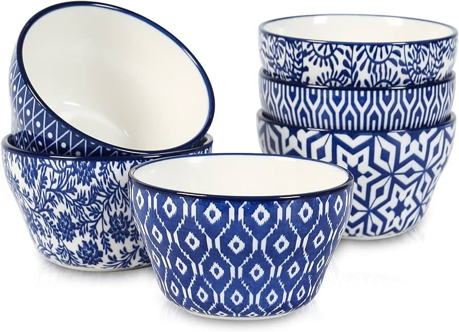 Selamica Ceramic 8oz Bouillon Cups 4 Inch Small Bowls, Dessert bowls for Soup Dipping Sauce Coffe... | Amazon (US)