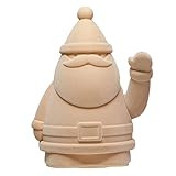 Creative Co-Op Flocked Resin Waving Santa, Pink (Requires 1-AA Battery) Figurine | Amazon (US)