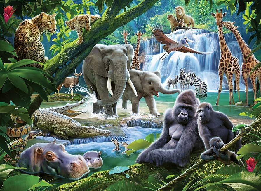 Ravensburger Jungle Animals 100 Piece XXL Jigsaw Puzzle for Kids | Unique Interlocking Pieces | D... | Amazon (US)
