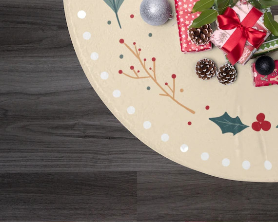 Christmas Tree Skirt  Champagne Wreath Tree Skirt Xmas Tree | Etsy | Etsy (US)