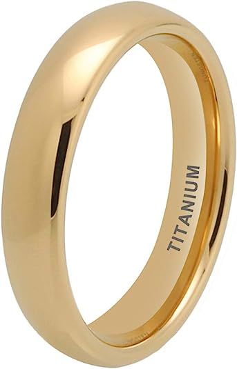 iTungsten 2mm 4mm 6mm 8mm 10mm Silver/Black/18K Gold/Rose Gold Titanium Rings for Men Women Engag... | Amazon (US)