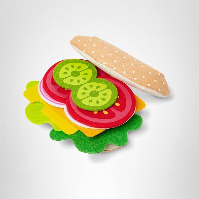 Melissa & Doug Felt Food Sandwich Play Food Set (33 pcs), Orange, 1 Count | Amazon (US)