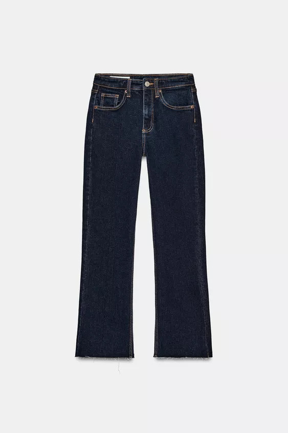 TRF HIGH-WAIST CROPPED FLARE JEANS | Zara US