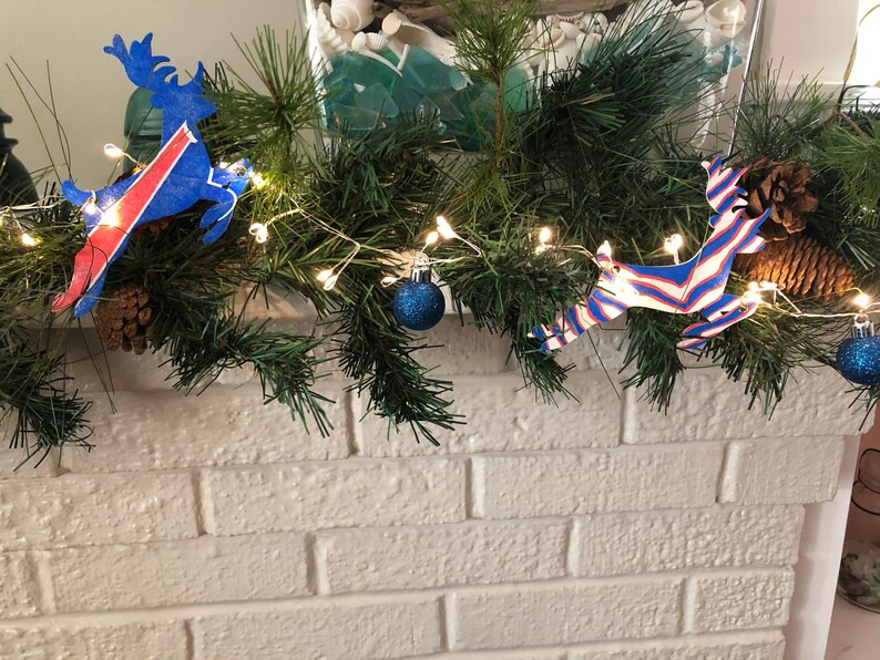 Lets Go BUFFALO BILLS Christmas Reindeer 6ft String of Lights, Battery Operated, Hand Painted Wood,  | Etsy (US)