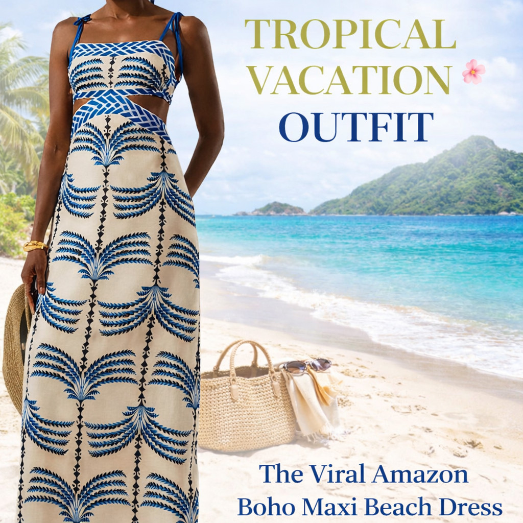 This flowy boho maxi dress is the ultimate vacation outfit for beach trips and warm-weather getaways. The tie-shoulder straps, cutout detail, and lightweight silhouette create an effortless resort-ready look that’s both flattering and comfortable. A viral Amazon summer dress for travel, beach days, and sunny destinations.

#VacationDress #ResortWear #AmazonFashionFinds #BohoMaxiDress #BeachVacationOutfit #SummerTravelStyle #WarmWeatherOutfit #FlowyDress #AmazonStyle #SummerWardrobe 

 #LTKSwim #LTKTravel