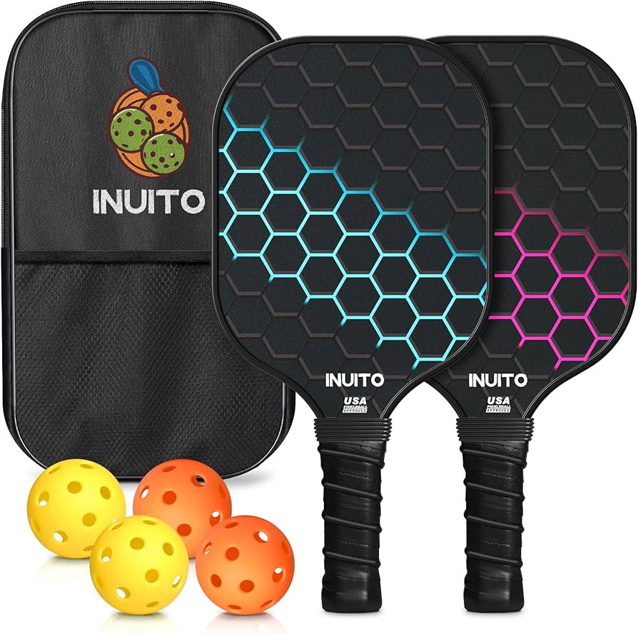 Pickleball Paddles 2026 Pickleball Paddles Set of 2 16mm Thick Paddle with Pickleball Bag Large S... | Amazon (US)