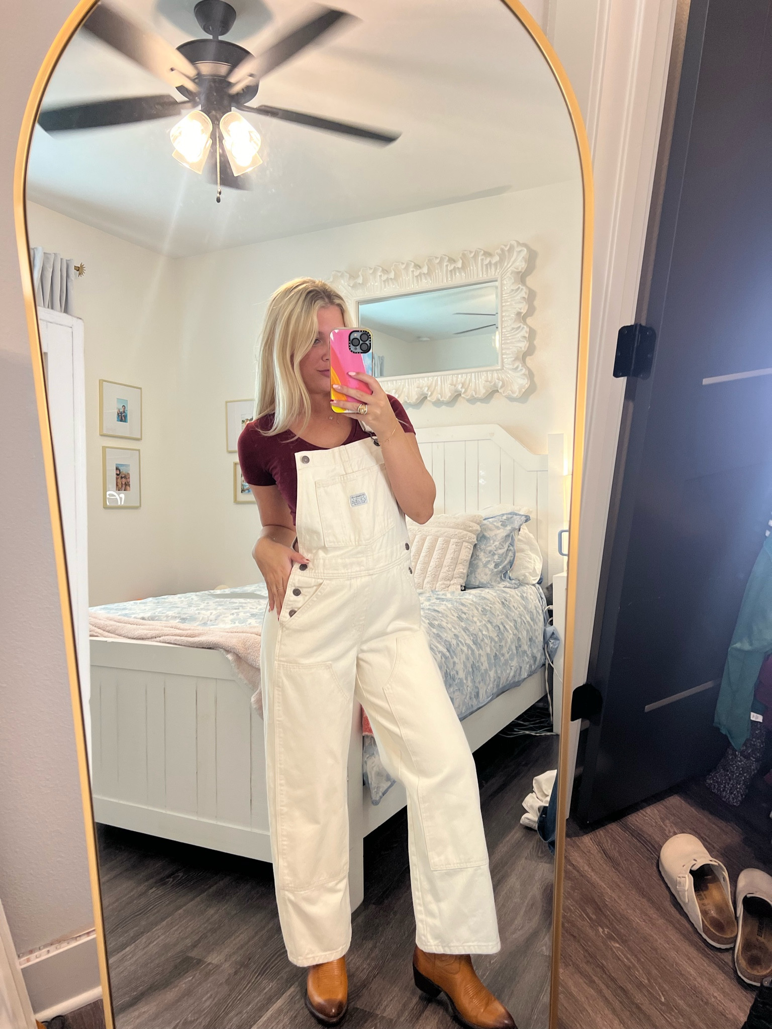 Seriously the cutest overalls on the market. These will be perfect for game day when it cools down🤍🤪

#LTKSeasonal #LTKFindsUnder100 #LTKFindsUnder50