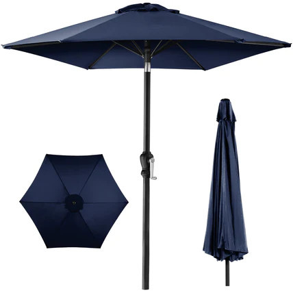 Outdoor Steel Market Patio Umbrella Decoration w/ Tilt, Crank Lift - 1 | Best Choice Products 