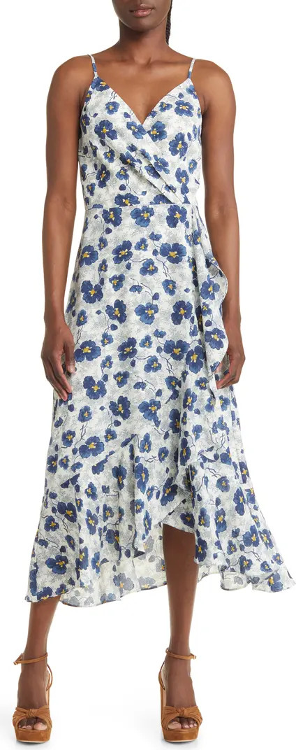 Faux Wrap Floral Midi Dress | Nordstrom