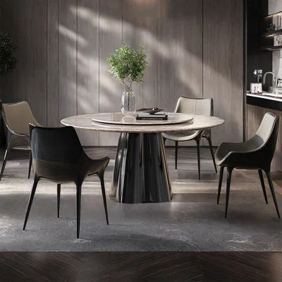 Modern Luxury Modern Marble Round Dining Table Set | Wayfair North America