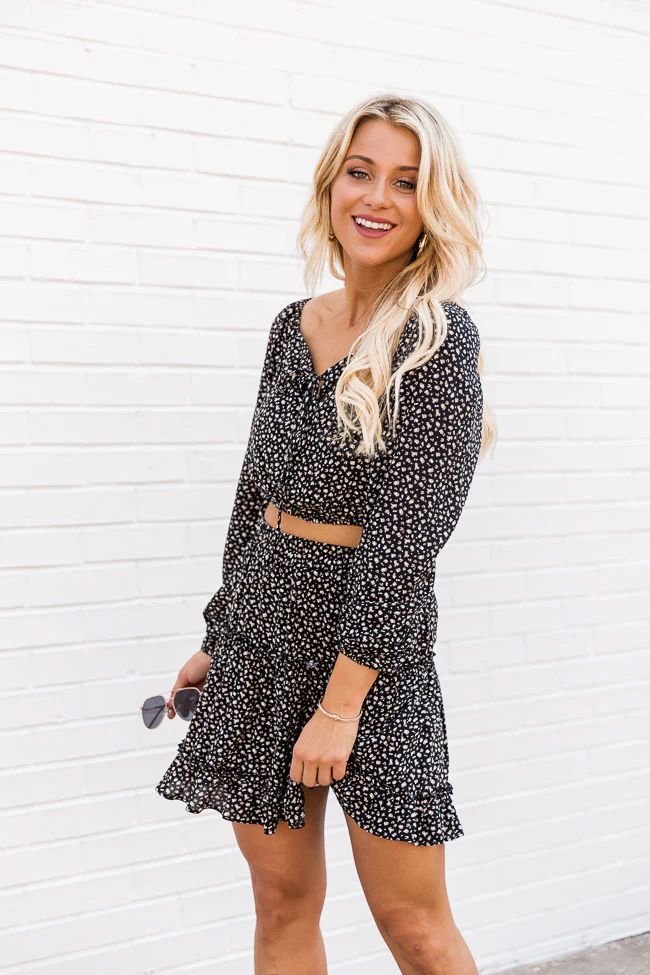 Sugar Sweet Dotted Black Tiered Mini Skirt FINAL SALE | The Pink Lily Boutique