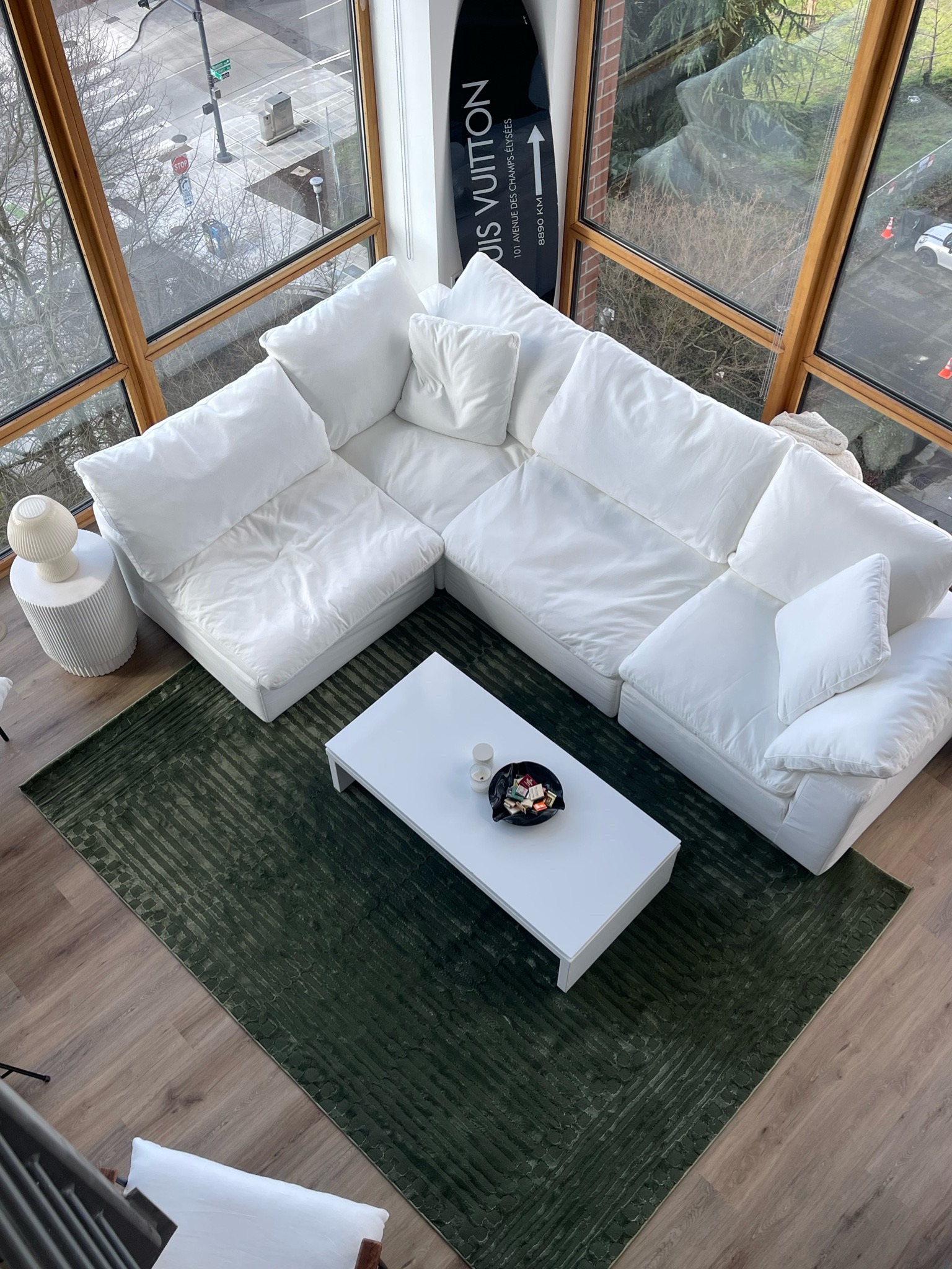 our new living room rug 💚 the link photo shows it in white but you can switch it to green once you click the link. 

couch is not linkable but from Sundays furniture 

#LTKhome