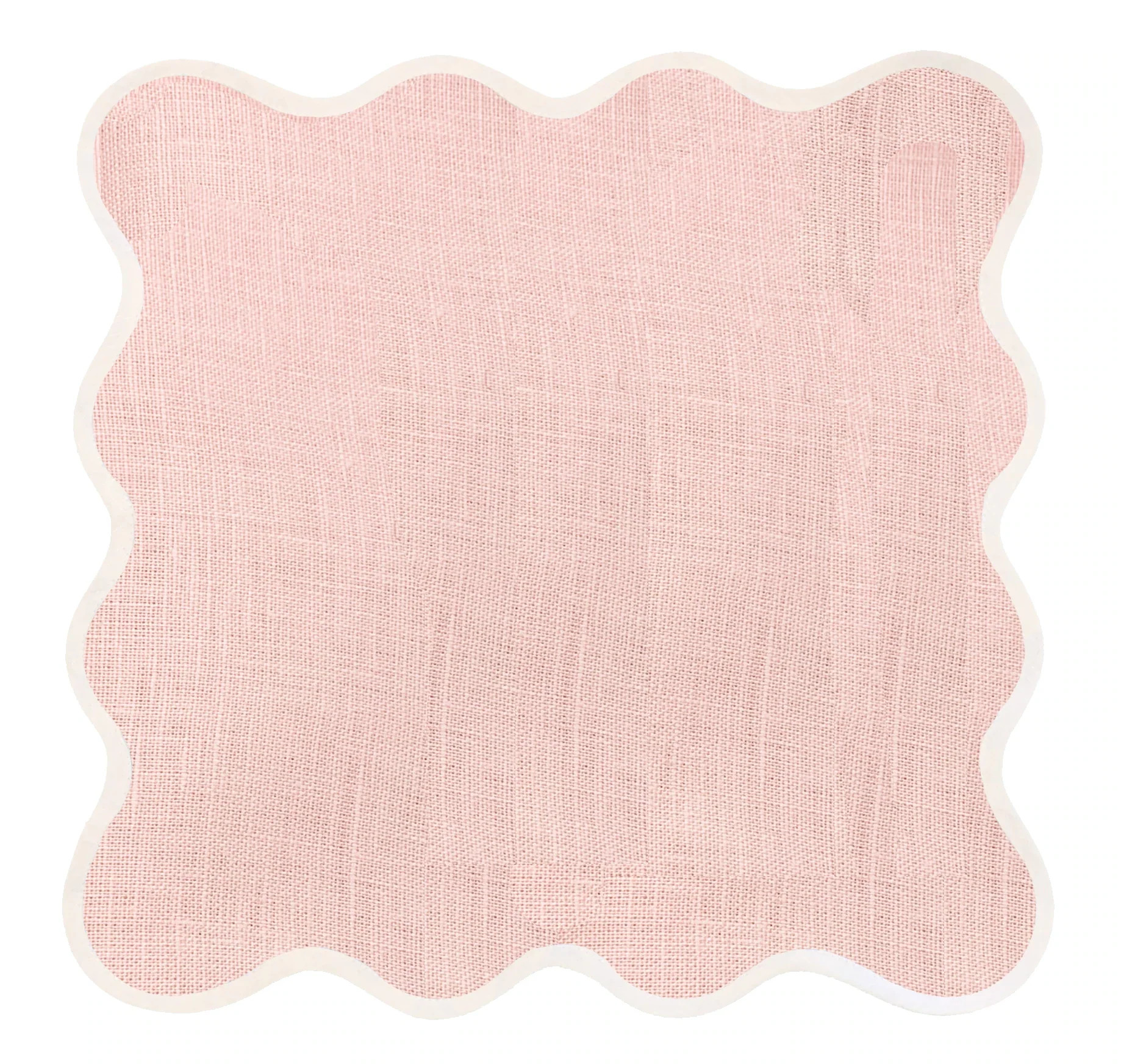 Linen Scalloped Square | Peony Pink | Fenwick Fields, LLC
