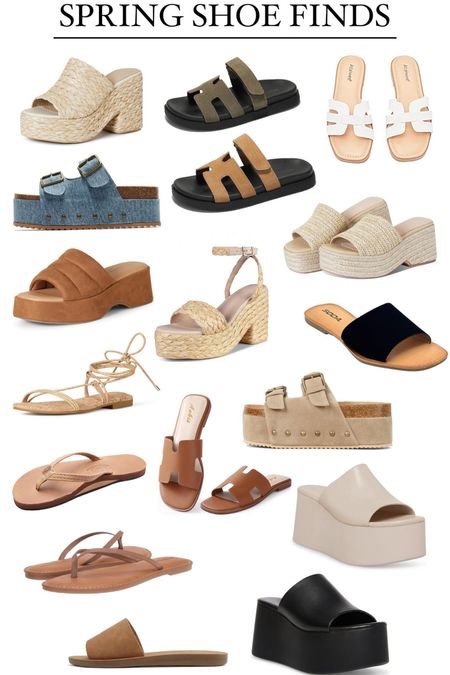 affordable spring shoe trends🤍 all under $50 besides on pair! love platform sandals for spring and summer outfits #platformshoee #chunkysandals #springfootwear 

#LTKSeasonal #LTKshoecrush #LTKfindsunder50