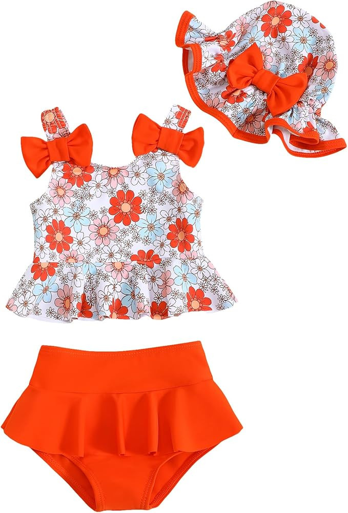 Mioglrie Baby Infant Swimsuit Girl Toddler Bathing Suit Girl Summer Beach Bikini Tankini Swimwear... | Amazon (US)