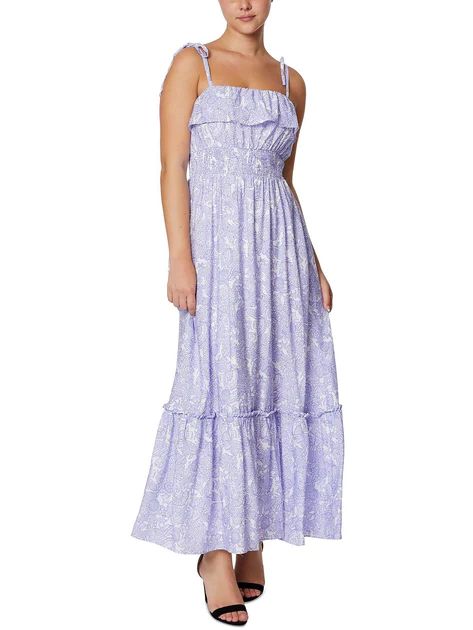 Petites Womens Floral Ruched Midi Dress | Shop Premium Outlets