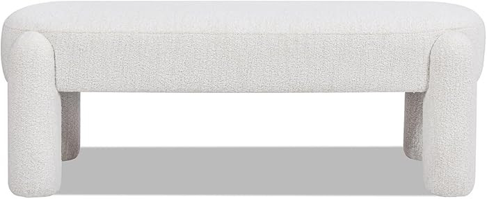 Jennifer Taylor Home Hugo 49" Oval Fully Upholstered Bedroom Entryway Bench, Milk Cream White | Amazon (CA)