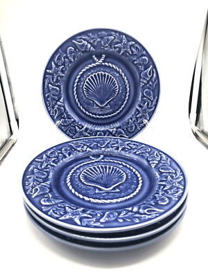 Bordallo Pinheiro Shell Plate - Blue (4 Piece) 8-1/2 inches | eBay US