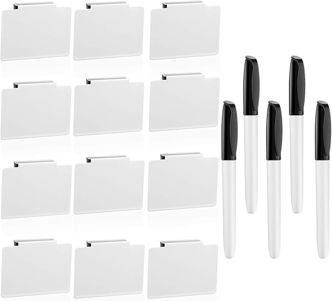 Kitchen Clip Label Holders Basket Bin Labels Clip Removable Metal Bin Clips Chalkboard Labels wit... | Amazon (US)