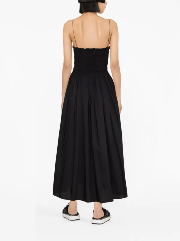shirred-panel poplin midi dress | Farfetch Global