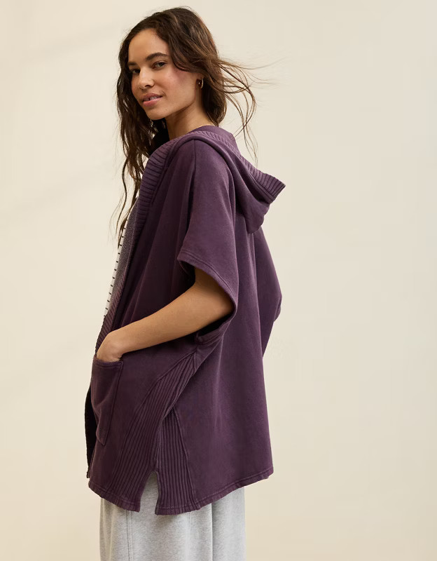 Aerie Hooded Fleece Cape | Aerie