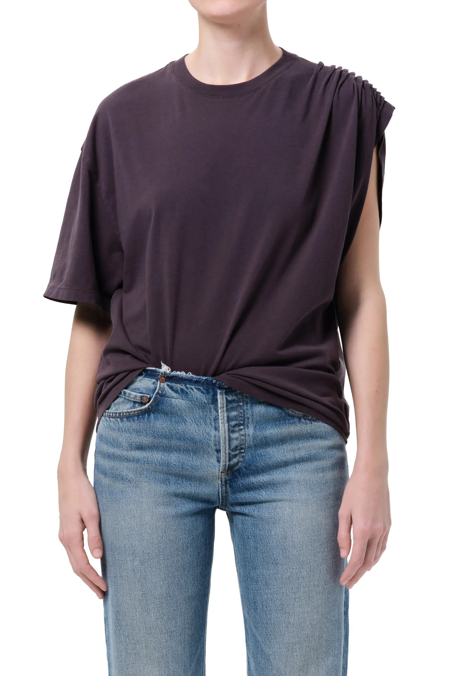 Roma Ruched Sleeve Organic Cotton T-Shirt (Women) | Nordstrom | Nordstrom