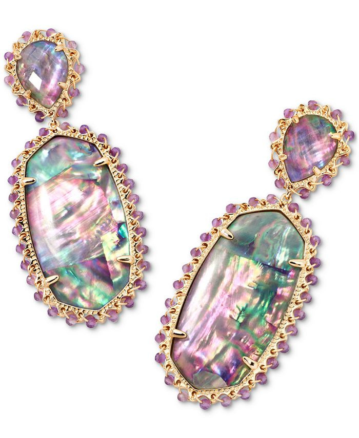 Silver-Tone Parsons Beaded Oval Drop Earrings | Macys (US)