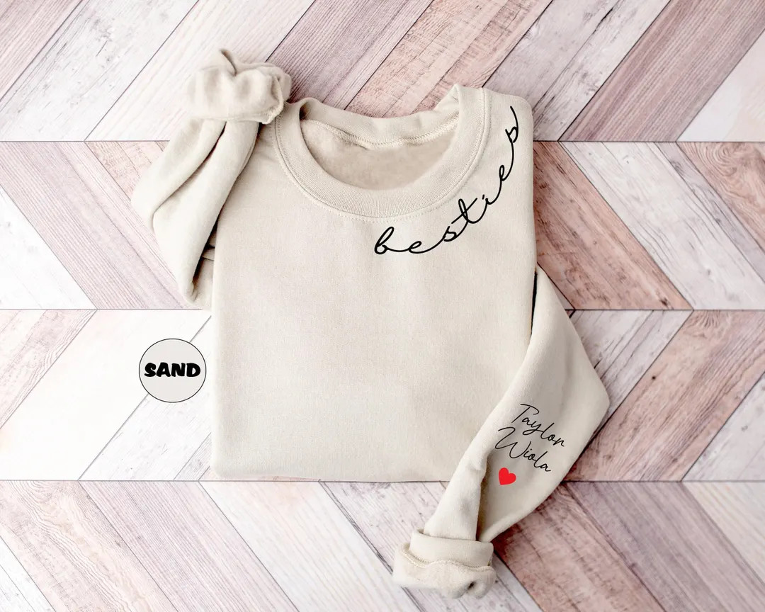 Personalized Besties Sweatshirt With Names, Custom Best Friend Hoodie, Matching Best Friend Outfi... | Etsy (US)