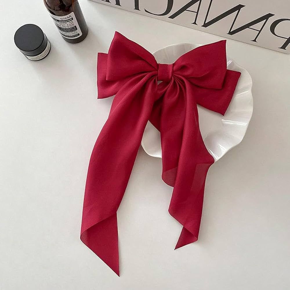 Hair Bow Clip, Hair Accessories, Hair Clips, Ribbon Bow for Hair Women. -Grosgrain Ribbon Bow (Re... | Amazon (US)
