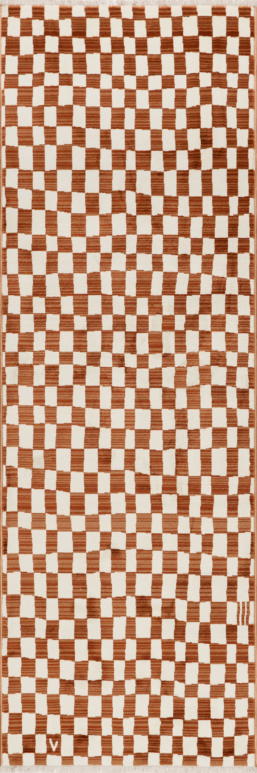 Orange Rasali Checkered Box 2' 6"" x 6' 5"" rug | Rugs USA