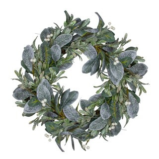 Northlight Iced Leaves and Winter Berries Artificial Christmas Wreath - 24 inch, Unlit | Michaels Stores