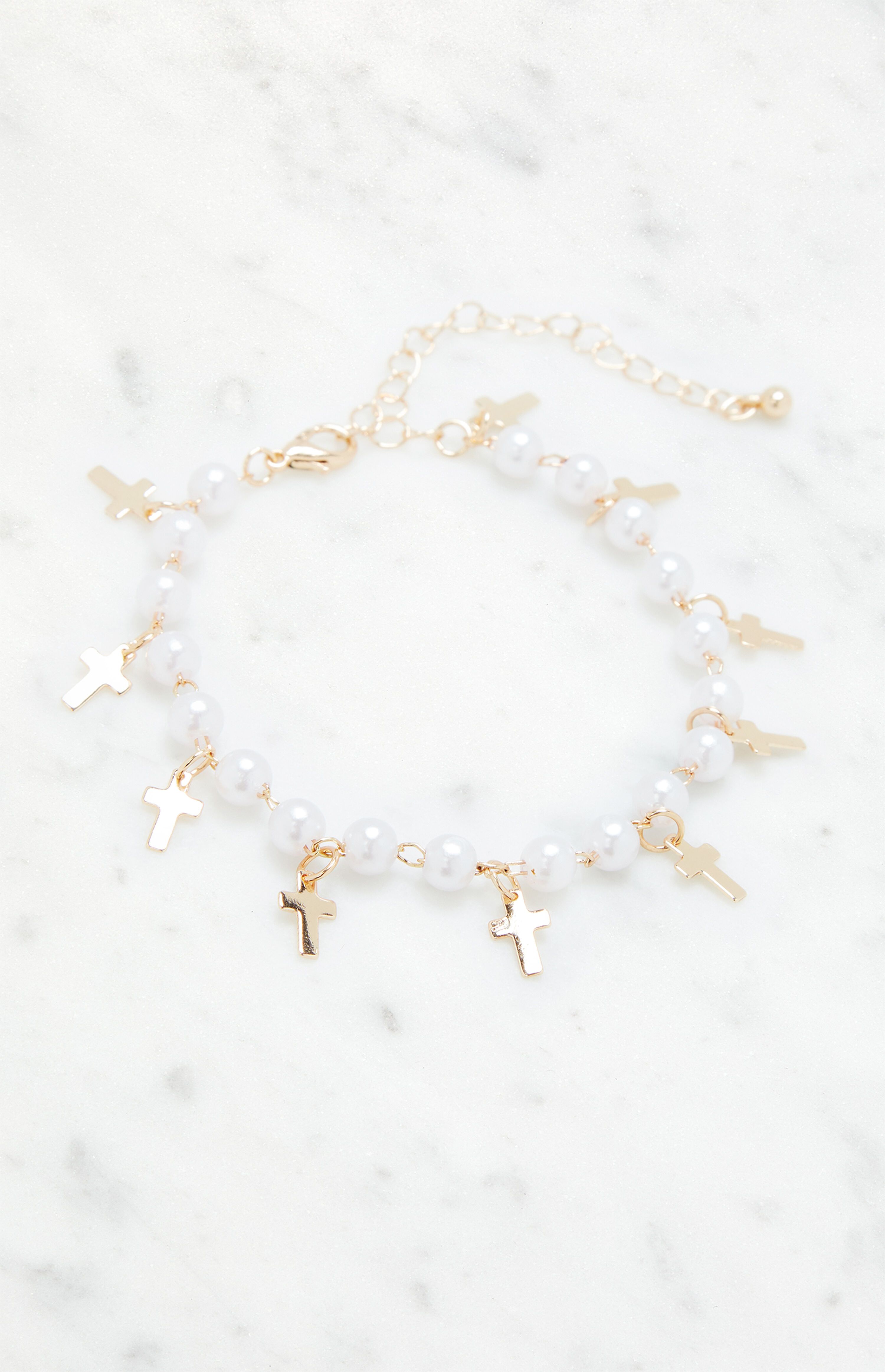 LA Hearts Pearl Cross Bracelet | PacSun