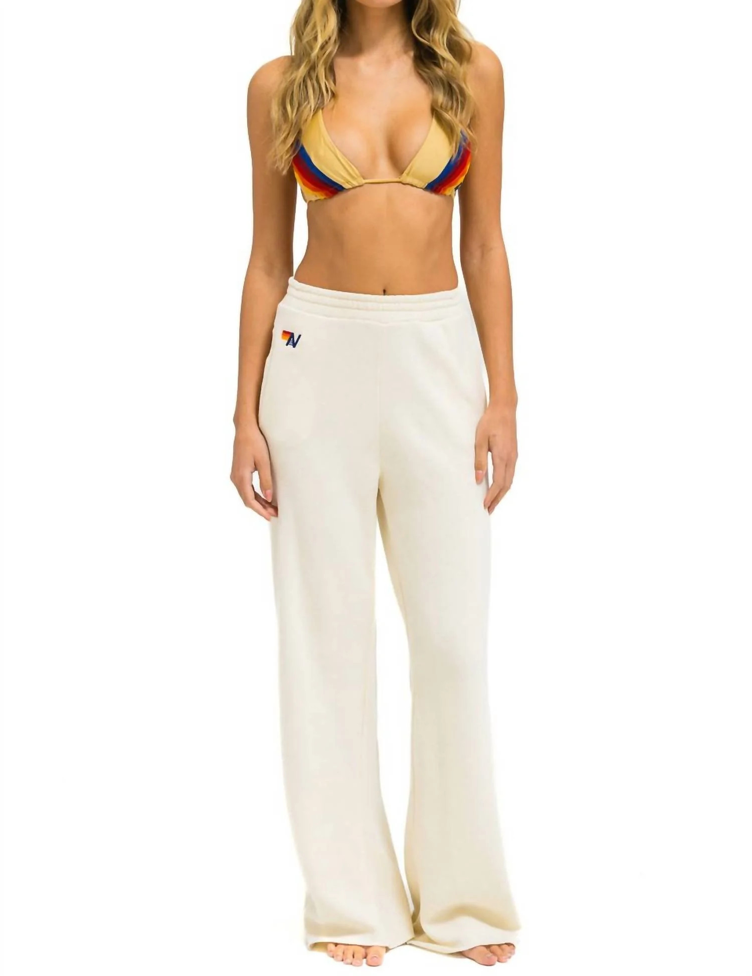 Wide Leg Pocket Sweatpants In Vintage White | Shop Simon