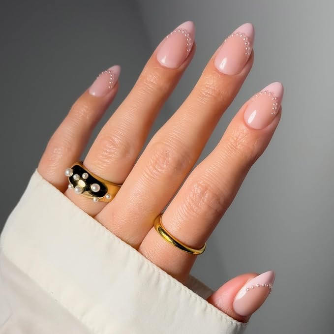 Glamnetic Press On Nails - Short Almond, Glossy Fake Nails 30 Pc Full Kit | Spring-ready Pink pre... | Amazon (US)