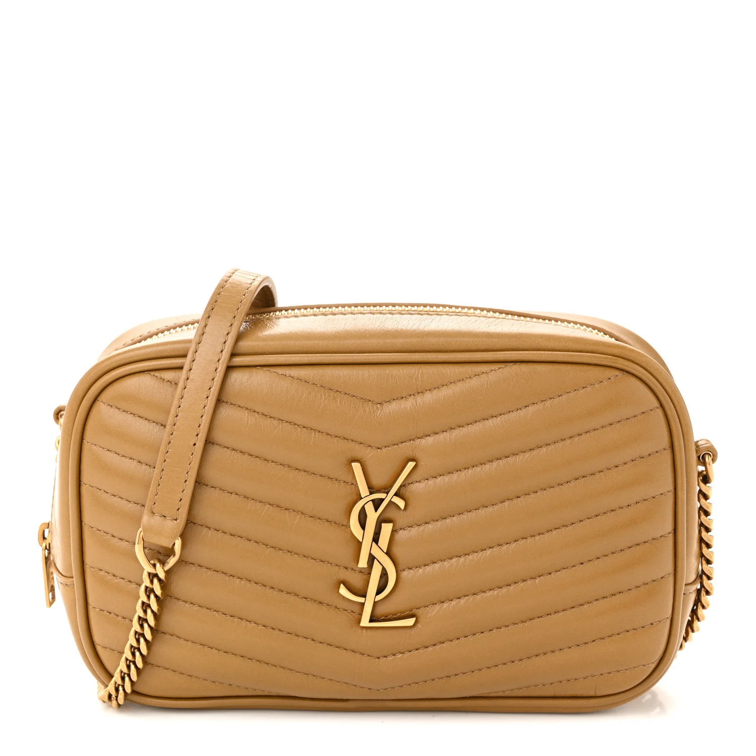 Calfskin Matelasse Monogram Mini Lou Camera Bag Tabac Brown | FASHIONPHILE (US)