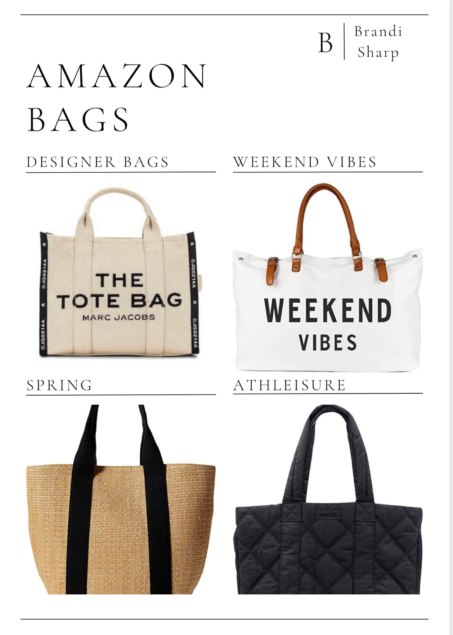 Weekend bags
The tote bags
High and low
Straw bags
Spring bags
Athletic bags
Athleisure bags
Black bags
Amazon finds
Amazon shopping
Amazon finds
Amazon cute finds
Amazon must haves
Amazon collage 
Spring
Spring bags
Spring break
Spring sales
Resort wear
Vacation outfits


#LTKitbag #LTKFind #LTKstyletip