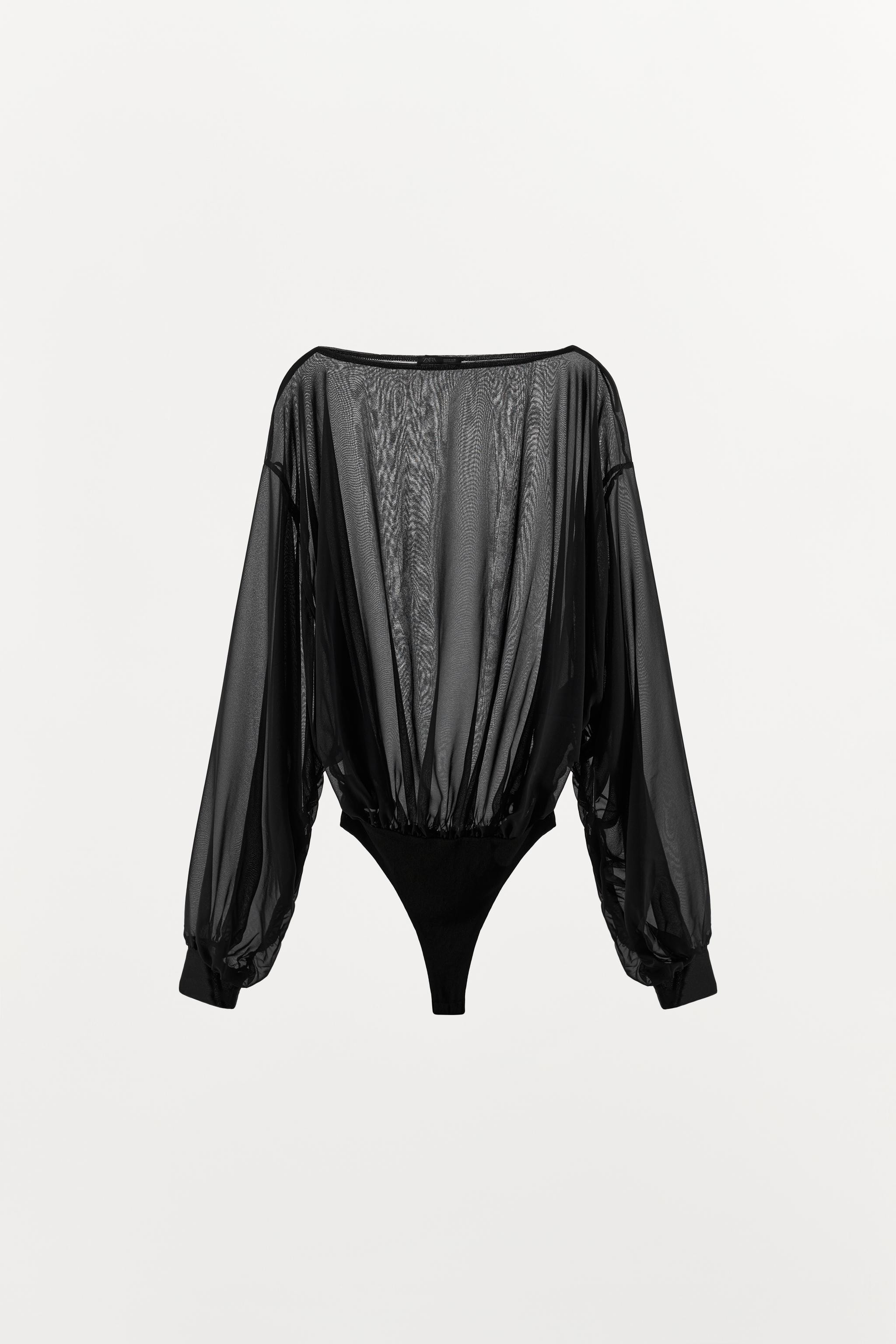 SEMI-SHEER LONG SLEEVE BODYSUIT | Zara UK