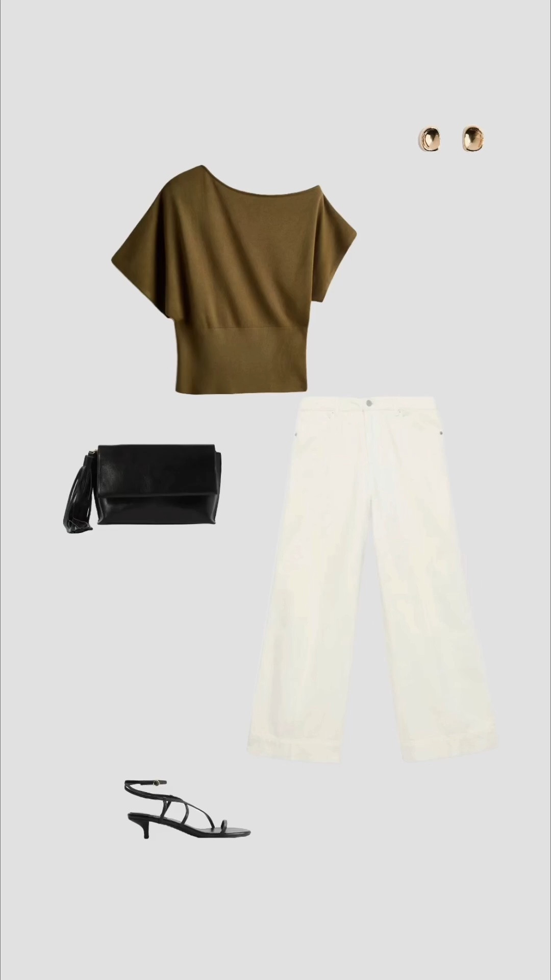 Olive Green Asymmetric Knit Top, High Waisted Wide Leg Cream Jeans, Black Clutch Bag & Strappy Kitten Heels Date Night Outfit 🍾

• evening outfits party outfit brunch outfits dinner outfits city break holiday outfit transitional outfits pub uk womens 2026 outfit partywear jeans & a nice top formulas night out outfit September autumn fall outfits •

#LTKautumn #LTKjeans #LTKdatenight