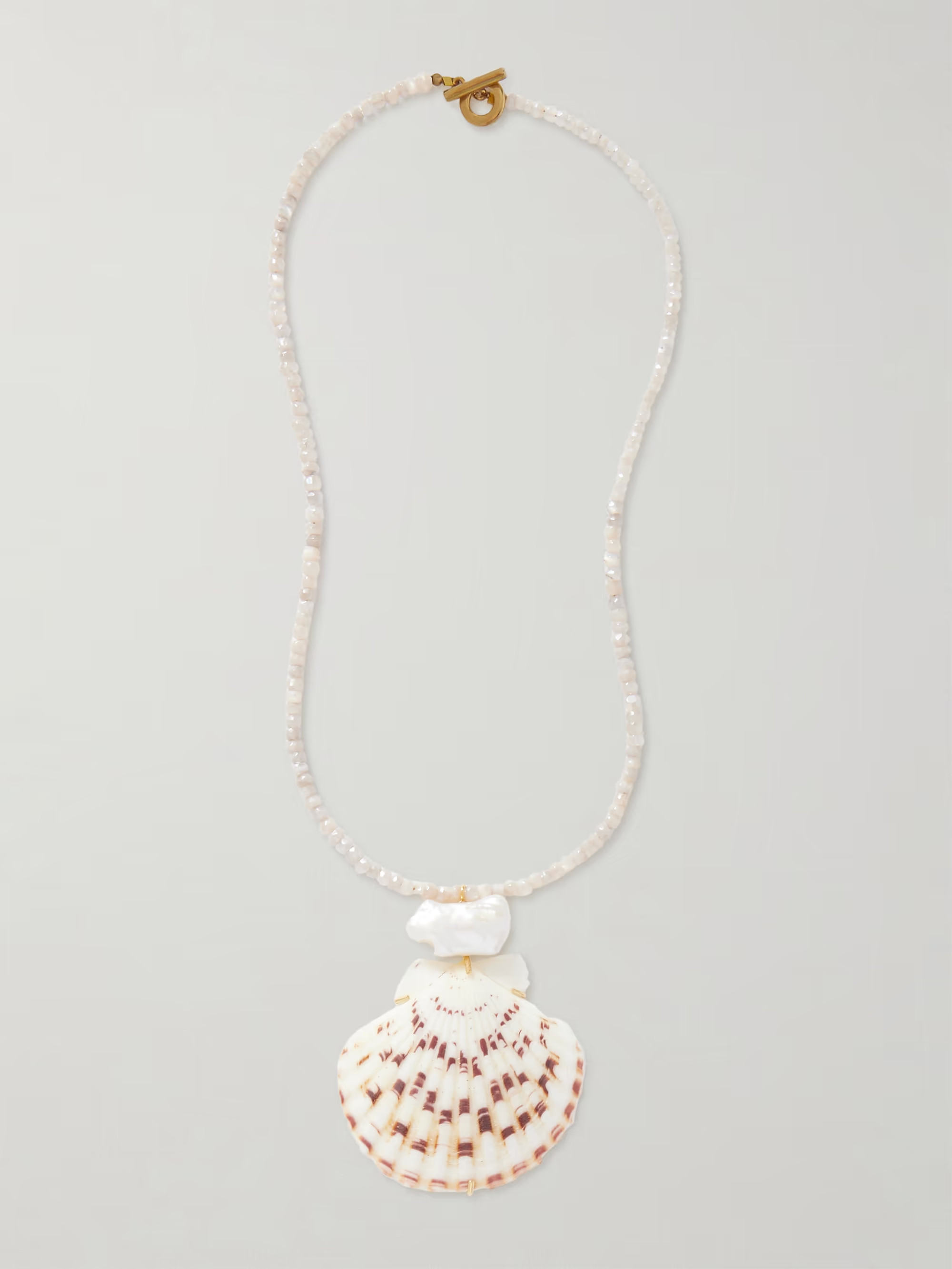 Paradis gold-plated, quartz, pearl and shell necklace | NET-A-PORTER (UK & EU)