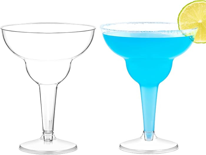 Kucoele 24 Pack Plastic Margarita Glasses, 12oz Disposable Cocktail Glasses Clear Party Cups for ... | Amazon (US)