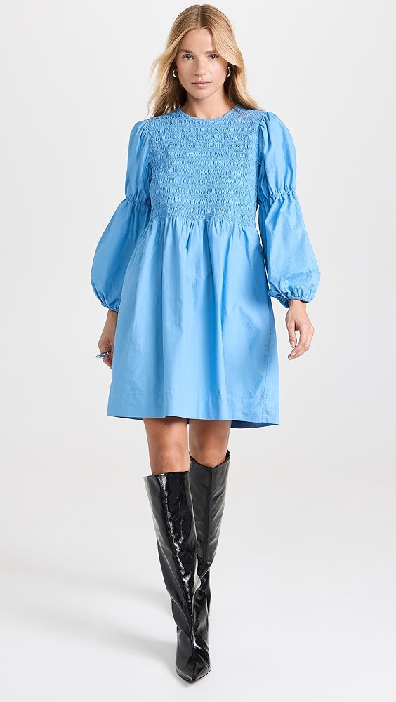 GANNI Cotton Poplin Mini Smock Dress | Shopbop | Shopbop