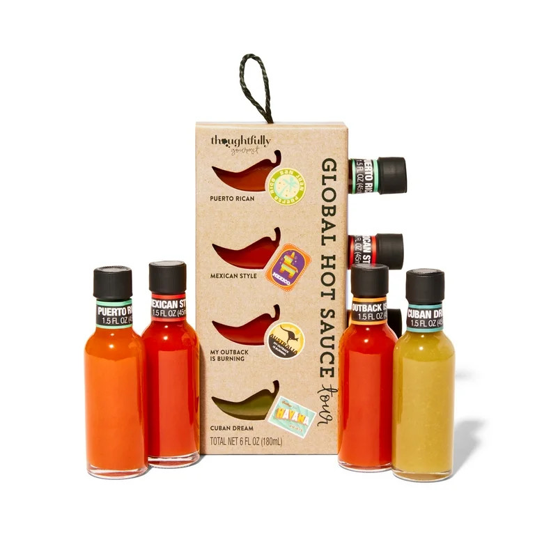 Thoughtfully Gourmet, Hot Sauces To Go: Global Edition Gift Set, Set of 4 | Walmart (US)