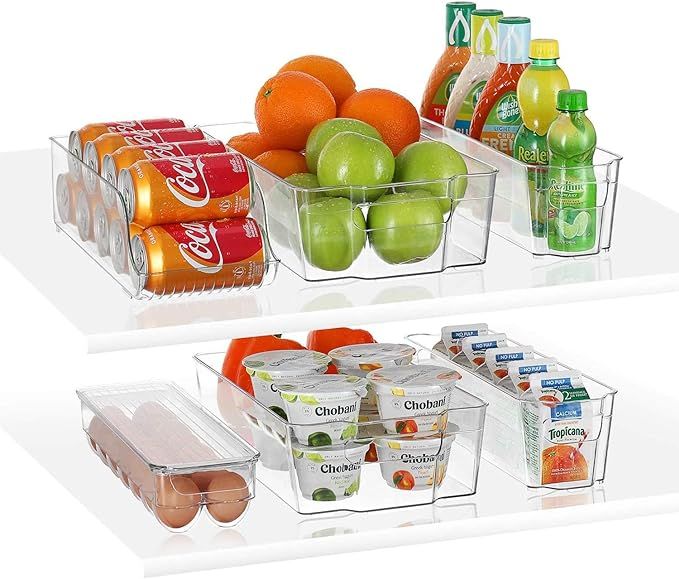 Stackable Storage Fridge Bins Refrigerator Organizer Bins for Fridge, Freezer, Pantry, Kitchen. I... | Amazon (US)