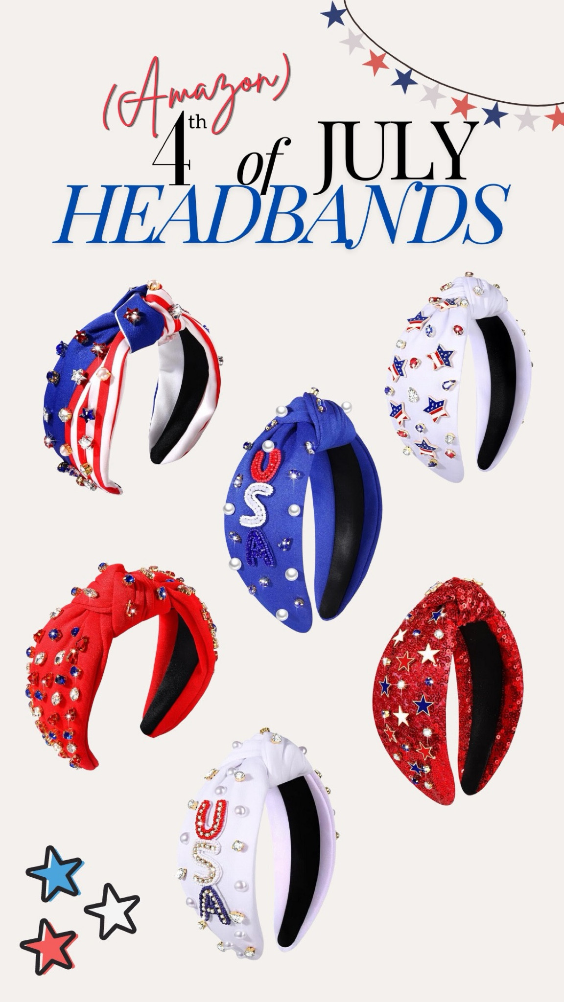 stumbled across these on Amazon & had to grab one for the 4th! 🤍🧨💙

#amazon #headband #fourthofjuly #holiday #fashion 

#LTKFindsUnder50 #LTKSummerSales #LTKSeasonal