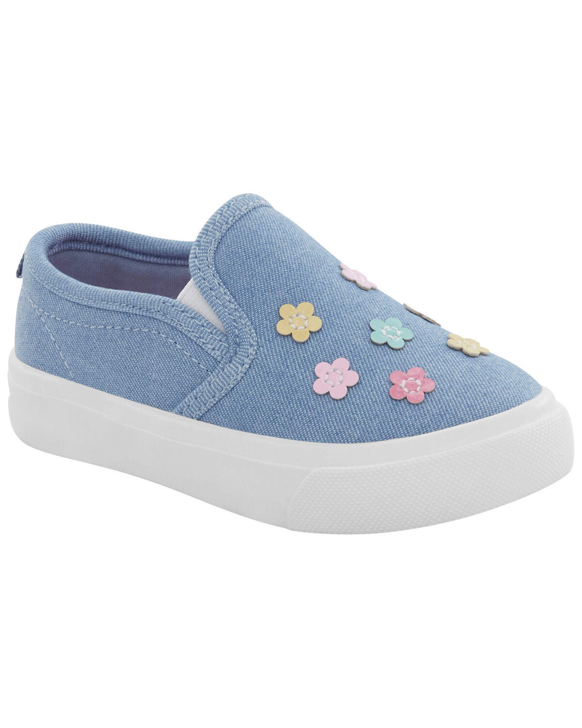 Blue Toddler Floral Chambray Slip-On Shoes | carters.com | Carter's