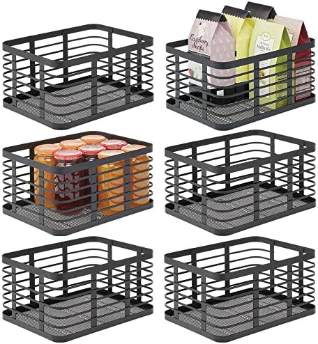 mDesign Modern Decor Metal Wire Food Organizer Storage Bin Basket for Kitchen Cabinets, Pantry, B... | Amazon (US)