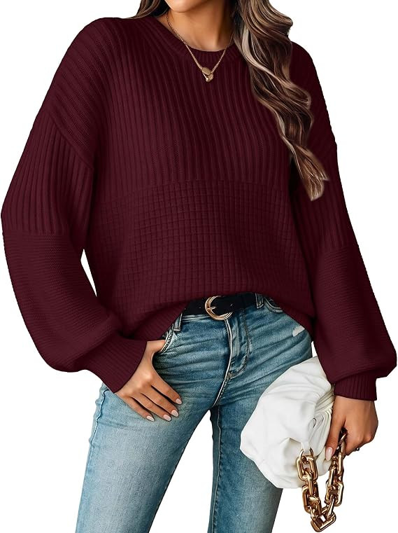 SunnyMelody Women Oversized Lightweight Sweater Batwing Sleeve Pullover Top | Amazon (US)